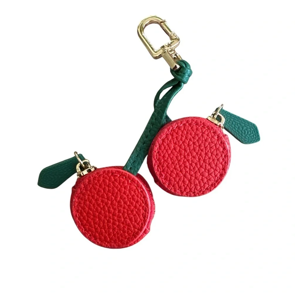 🍒 Playful Luxe Cherry Coin Purse Keychain Charm 🍒